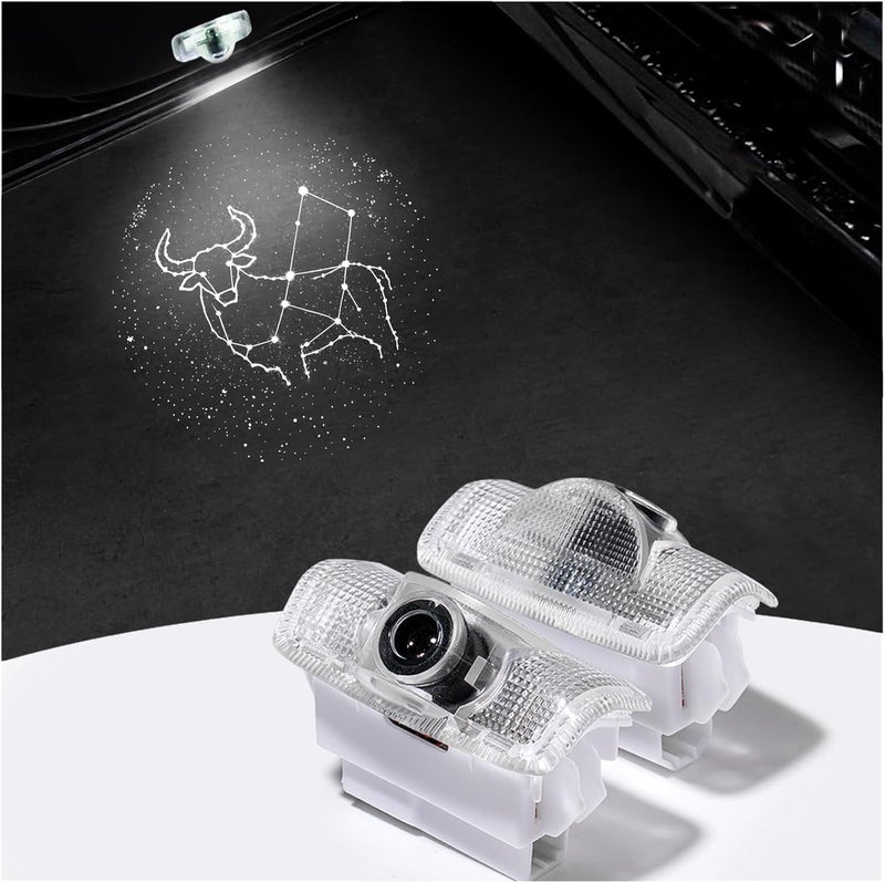 nefane Never Fade HD Car Door Lights Zodiac Logo，2 Pcs Ghost Shadow Puddle LED Lamp Upgraded Welcome Courtesy Projector Compatible with Toyota All Models/Lexus All Models/Infiniti Most Models (Taurus) - Image 1